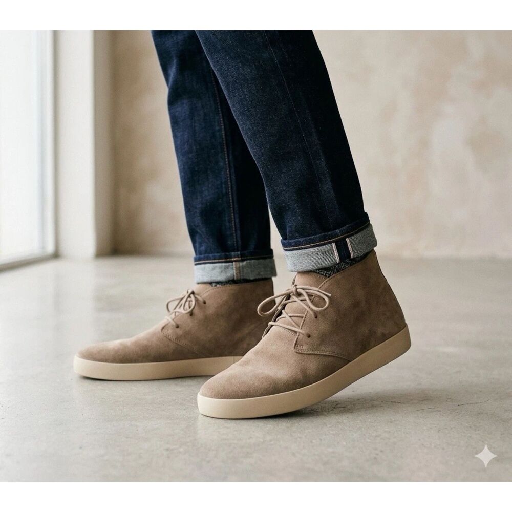 Everlane Suede the dessert Boots Mens Sz 8 Brown Sneaker Shoes Casual Career